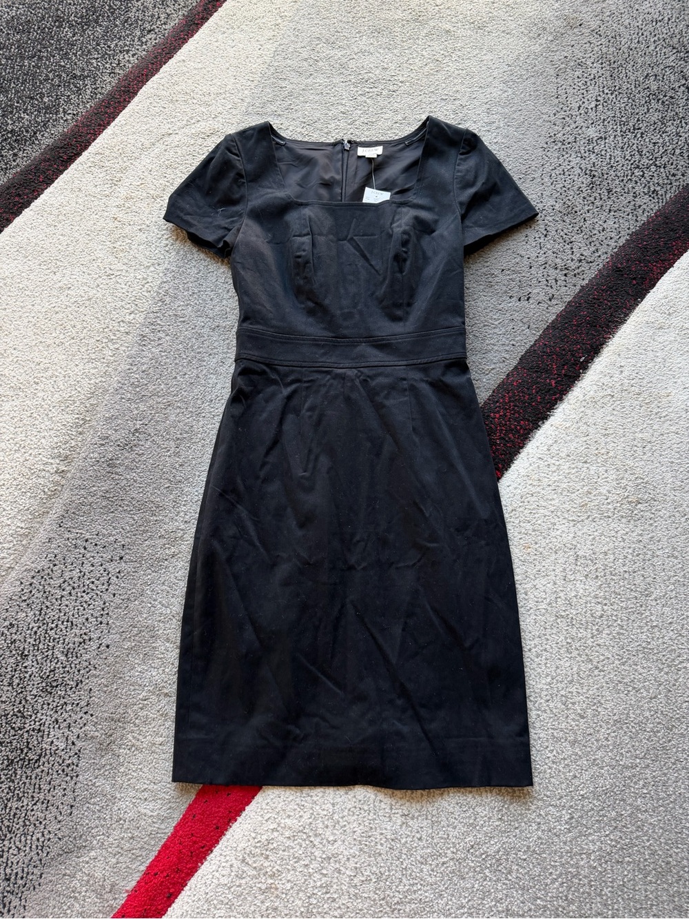 J.Crew Black Minimalist Square Neck Sheath Dress